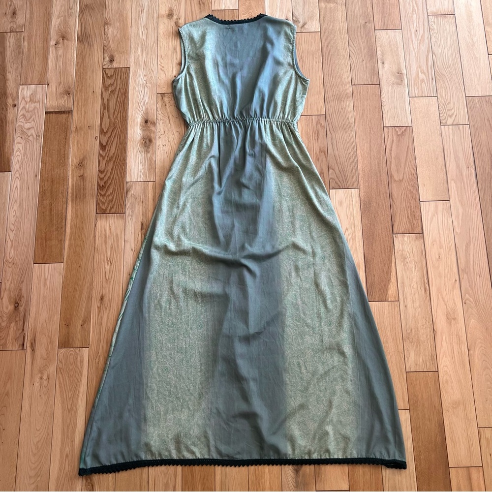 Karma Highway Green Maxi Open Tie Front Elastic Waist Top One Size - Picture 8 of 10